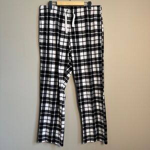 Calvin‎ Klein Mens Monochrome Plaid Sleep Pants Black & White Large Loungewear
